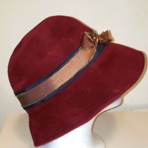 Vintage Red Velvet Lola Cloche Hat